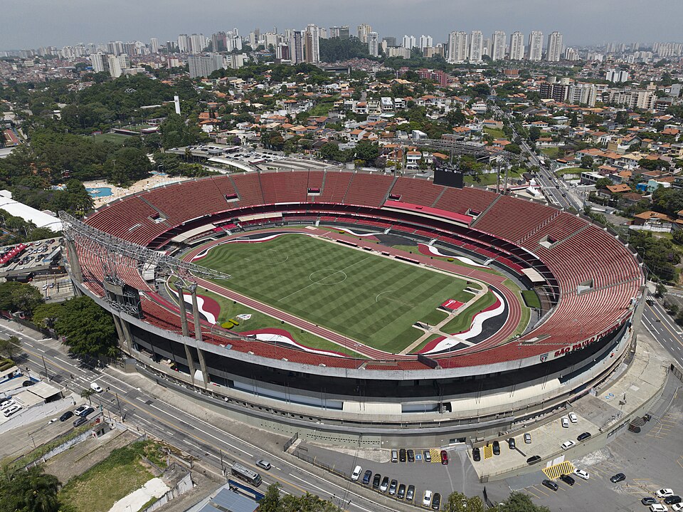 Vista aérea del estadio Morumbi, Sao Paulo